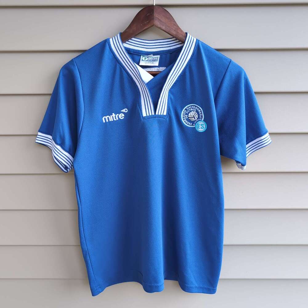Mitre El Salvador Soccer Jersey Mens L Blue National Team Futbol Shirt